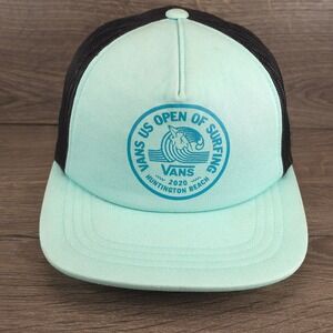 Vans Hat Cap Snap Back Teal Mens US Open Of Surfing 2020 Huntington Beach Mesh
